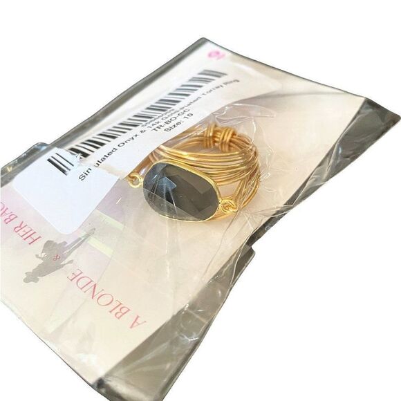 NEW A BLONDE AND HER BAG Torrey Ring in Black Onyx - Picture 4 of 4